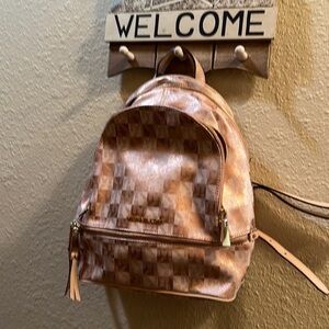 Michael Kors Pink Rose Gold Monogram Backpack